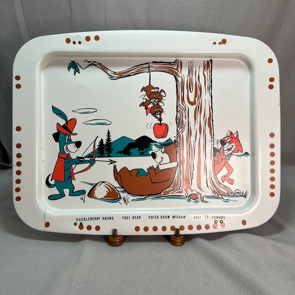 Yogi Bear Huckleberry Hound Mr Jinks 60s Vintage Hanna Barbara TV Tray  Table - Picture 6 of 14
